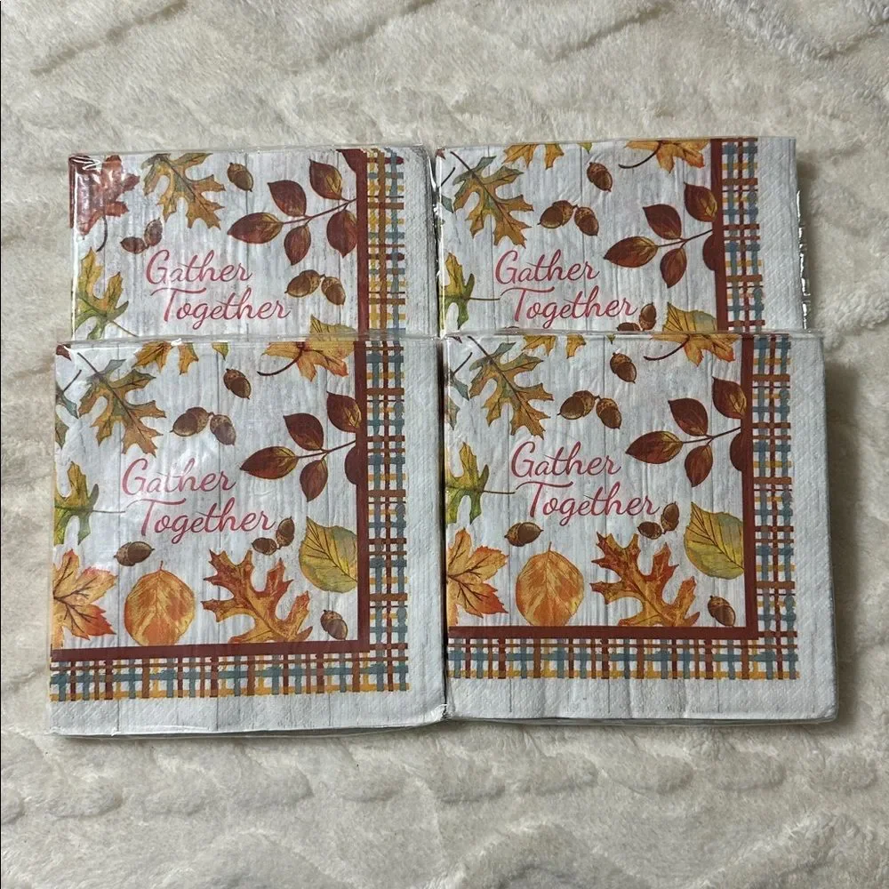 Greenbrier Gather Together Thanksgiving Square Shaped Napkins 24 x 4 packs